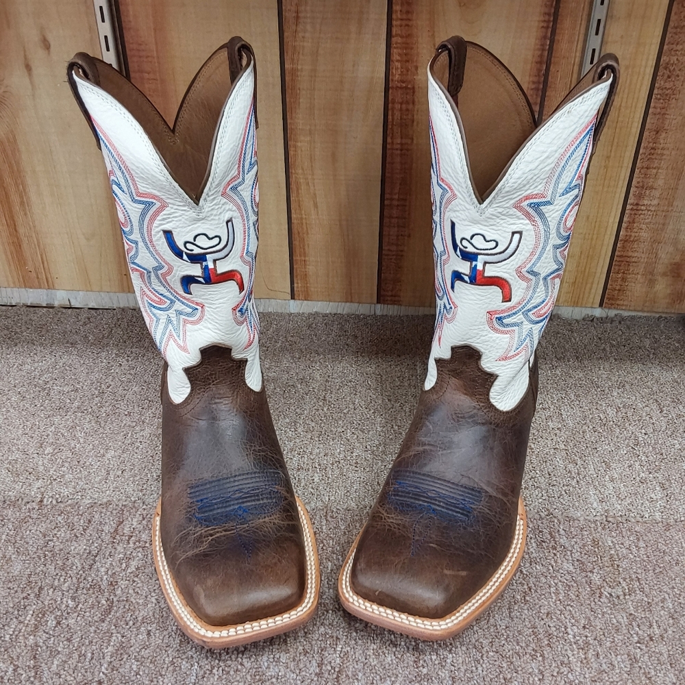 GENTLY WORN (2-3 WKS) MEN'S SIZE 10D TWISTED X LEATHER COWBOY BOOTS RETAIL $335